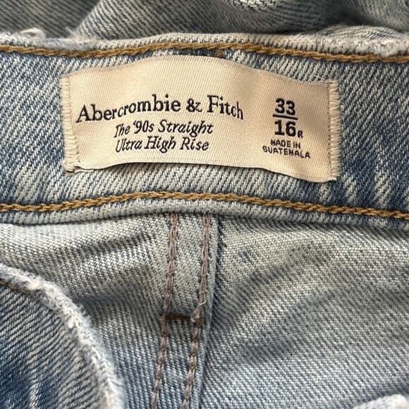 Abercrombie & Fitch A&F Size 33 16 The 90s Straight Ultra High Rise Jeans - Picture 3 of 4